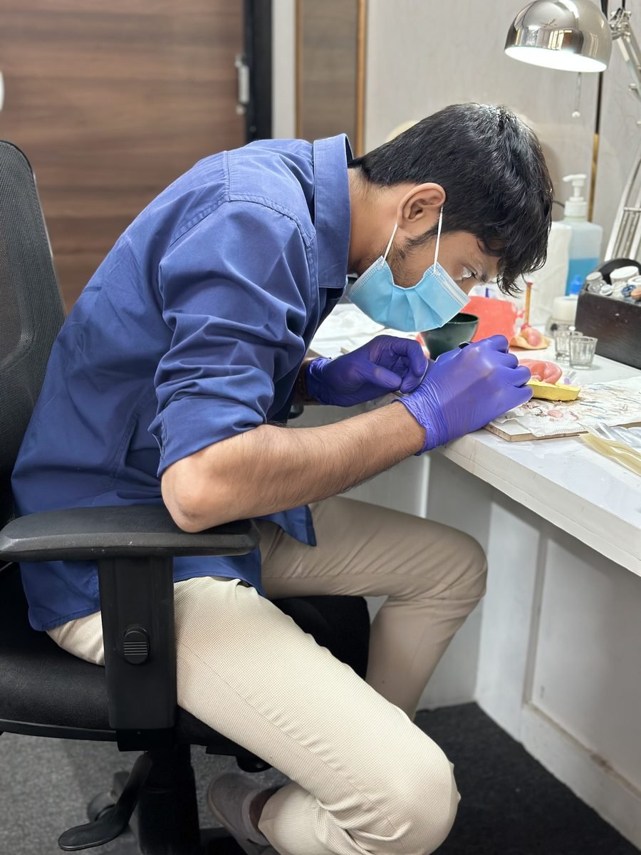 Participant working at the laboratory bench during APPL training