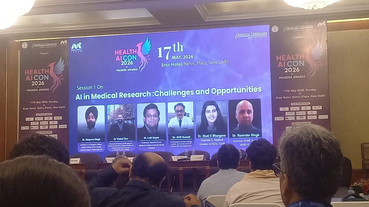 A panel session in progress at Health AI CON 2026