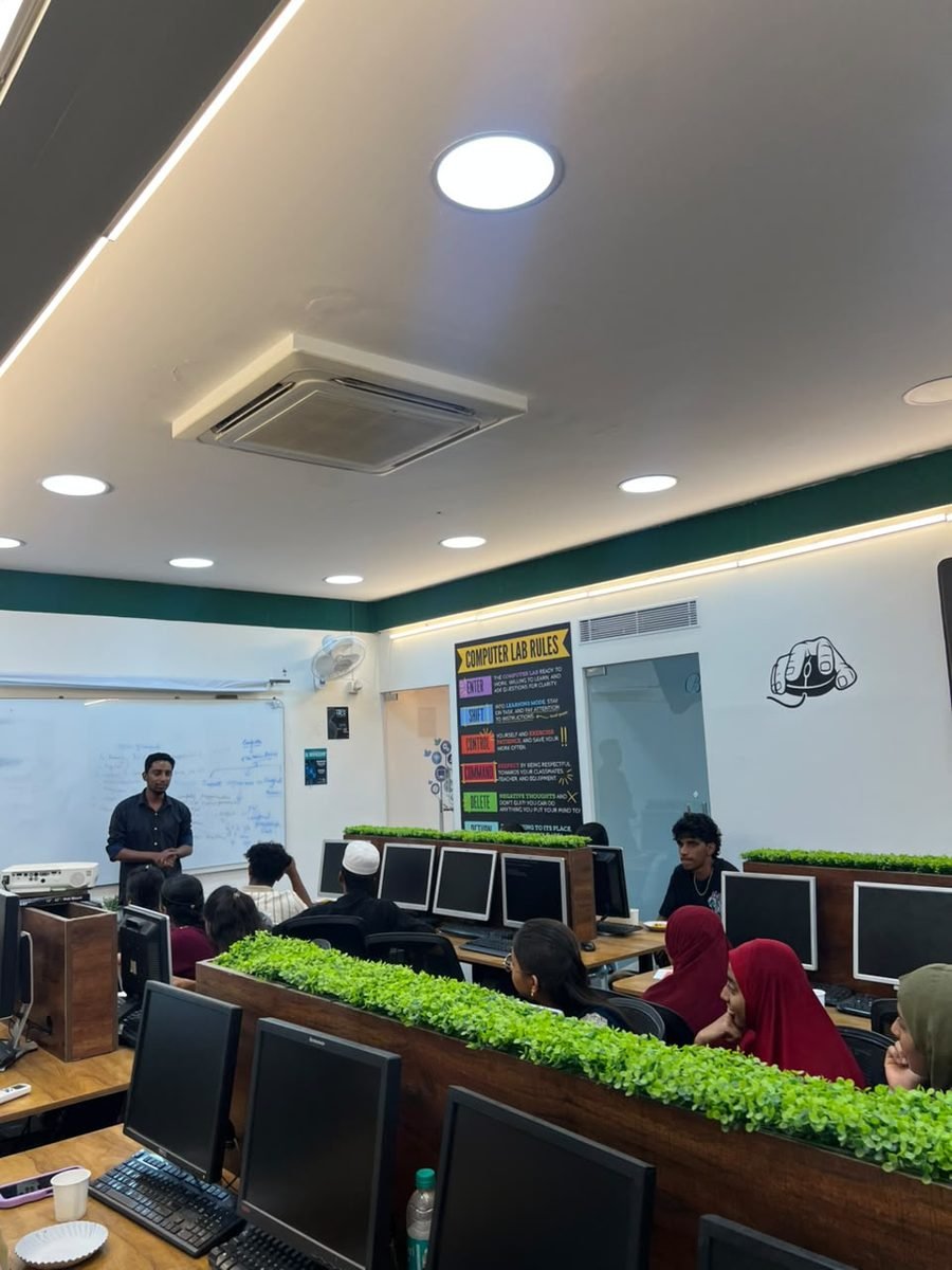 The training room during the HIPAA course, participants at workstations